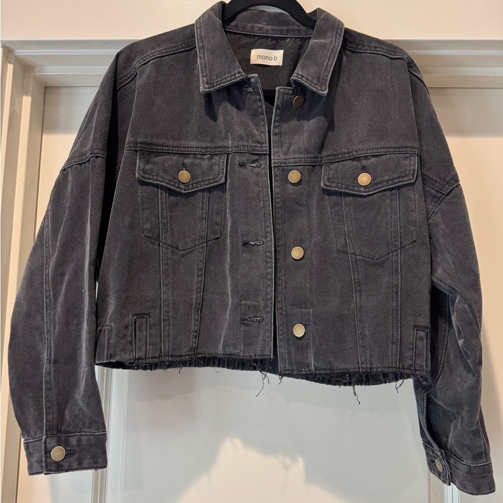Mono B Black Cropped Jean Jacket